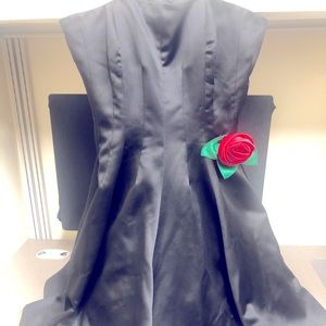 Black satin Betsy Johnson strapless dress